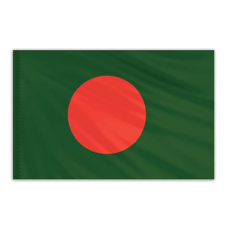 Bangladesh Indoor Nylon Flag 2'x3' With Gold Fringe